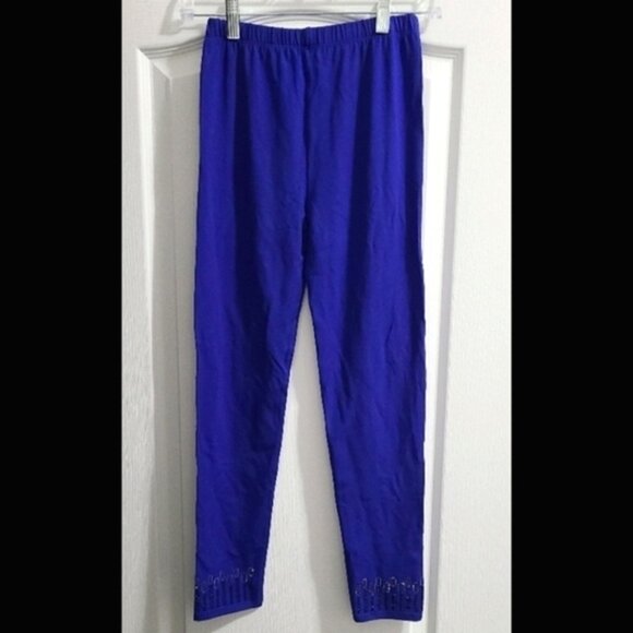 TRÏBE Rhinestone Embellished Elastic waistband Leggings Size Medium NWT - Picture 1 of 5